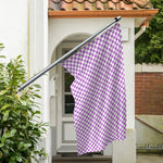 Light Purple And White Checkered Print Polyester Flag