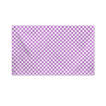 Light Purple And White Checkered Print Polyester Flag