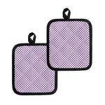 Light Purple And White Checkered Print Pot Holders