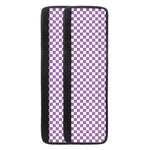 Light Purple And White Checkered Print Refrigerator Handle Covers