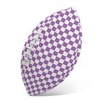 Light Purple And White Checkered Print Rugby Ball