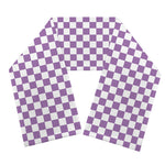 Light Purple And White Checkered Print Scarf