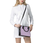 Light Purple And White Checkered Print Shoulder Handbag