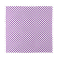 Light Purple And White Checkered Print Silk Bandana