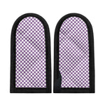 Light Purple And White Checkered Print Skillet Handle Cover
