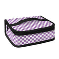 Light Purple And White Checkered Print Small Lunch Bag