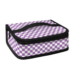 Light Purple And White Checkered Print Small Lunch Bag