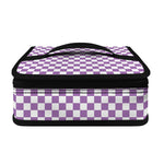 Light Purple And White Checkered Print Small Lunch Bag