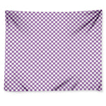 Light Purple And White Checkered Print Tapestry