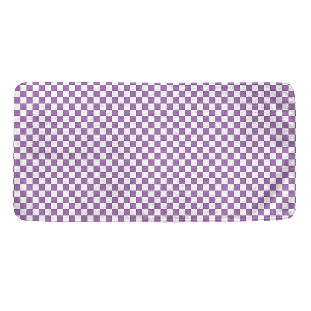 Light Purple And White Checkered Print Towel