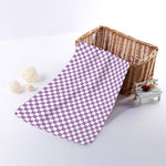 Light Purple And White Checkered Print Towel
