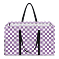 Light Purple And White Checkered Print Utility Tote Bag