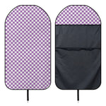 Light Purple And White Checkered Print Waterproof Car Seat Cover