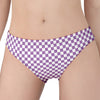 Light Purple And White Checkered Print Women's Panties