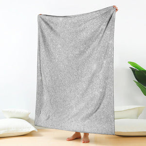 Bright Silver (NOT Real) Glitter Print Blanket