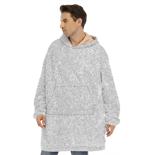 Light Silver Glitter Artwork Print (NOT Real Glitter) Hoodie Blanket