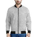 Bright Silver (NOT Real) Glitter Print Men's Bomber Jacket