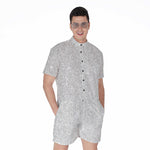 Light Silver Glitter Artwork Print (NOT Real Glitter) Men's Rompers