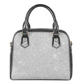 Bright Silver (NOT Real) Glitter Print Shoulder Handbag