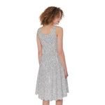 Light Silver Glitter Artwork Print (NOT Real Glitter) Women's Sleeveless Dress