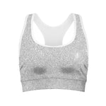 Light Silver Glitter Artwork Print (NOT Real Glitter) Women's Sports Bra