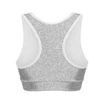Light Silver Glitter Artwork Print (NOT Real Glitter) Women's Sports Bra
