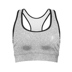 Light Silver Glitter Artwork Print (NOT Real Glitter) Women's Sports Bra