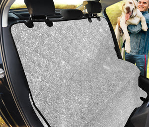 Bright Silver (NOT Real) Glitter Print Pet Car Back Seat Cover