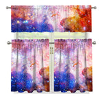 Light Stardust Galaxy Deep Space Print 3 Piece Kitchen Curtains