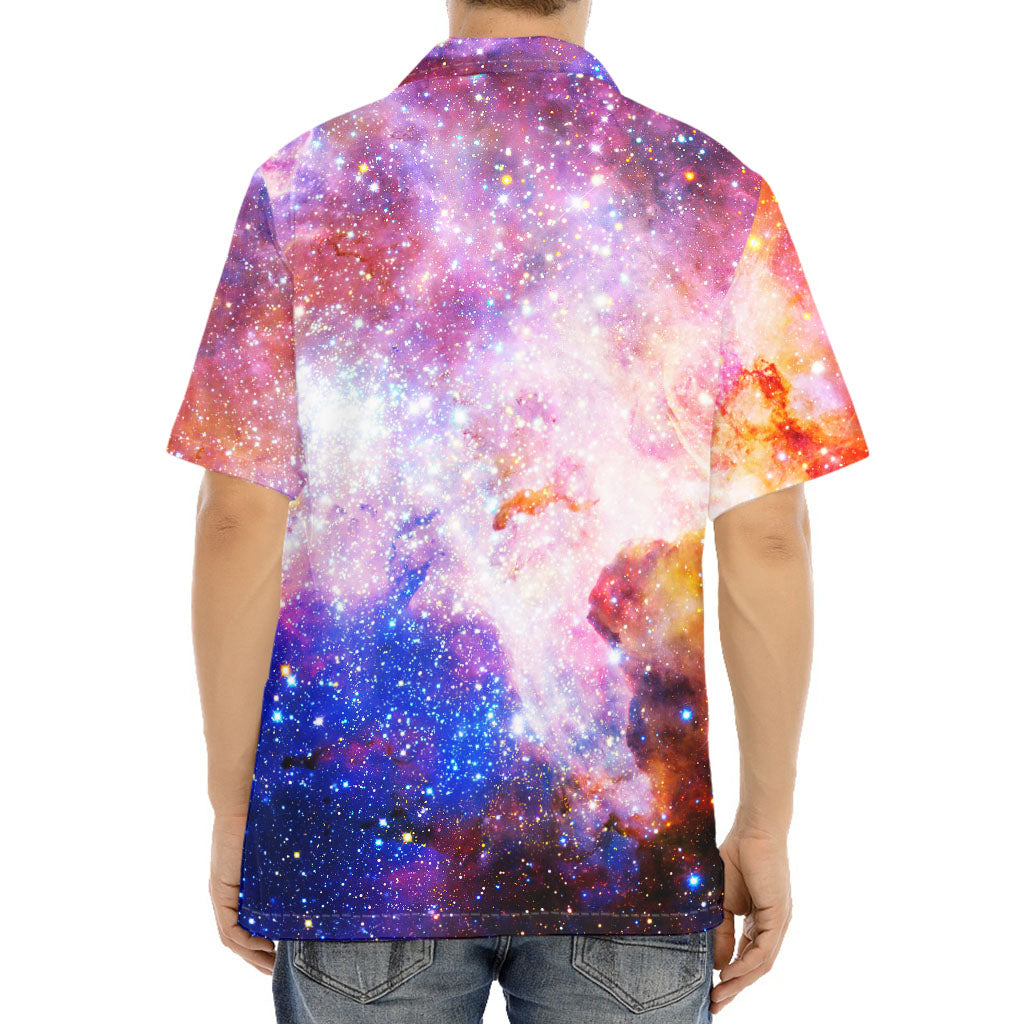 Light Stardust Galaxy Deep Space Print Aloha Shirt