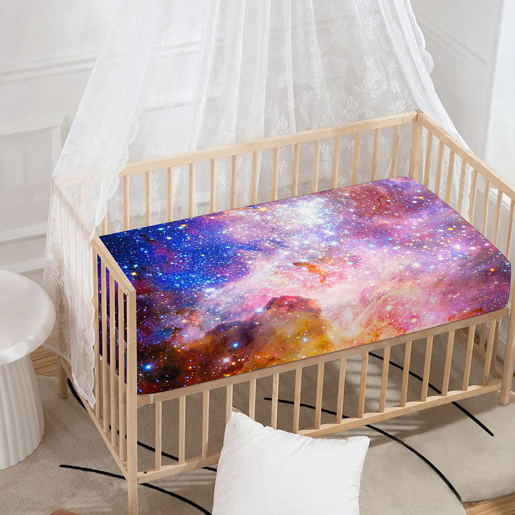 Light Stardust Galaxy Deep Space Print Baby Crib Sheet