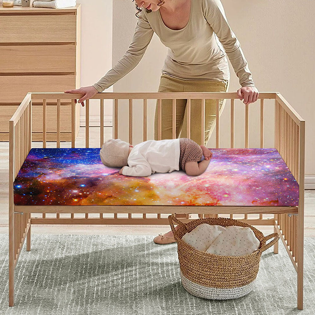 Light Stardust Galaxy Deep Space Print Baby Crib Sheet