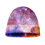 Light Stardust Galaxy Deep Space Print Beanie