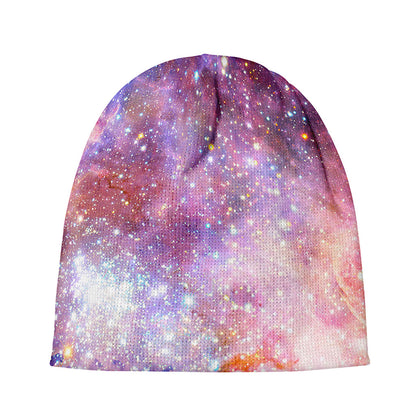 Light Stardust Galaxy Deep Space Print Beanie