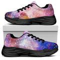 Light Stardust Galaxy Deep Space Print Black Chunky Shoes
