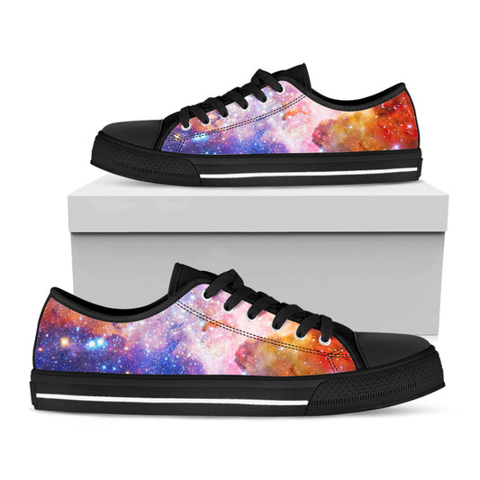 Light Stardust Galaxy Deep Space Print Black Low Top Sneakers