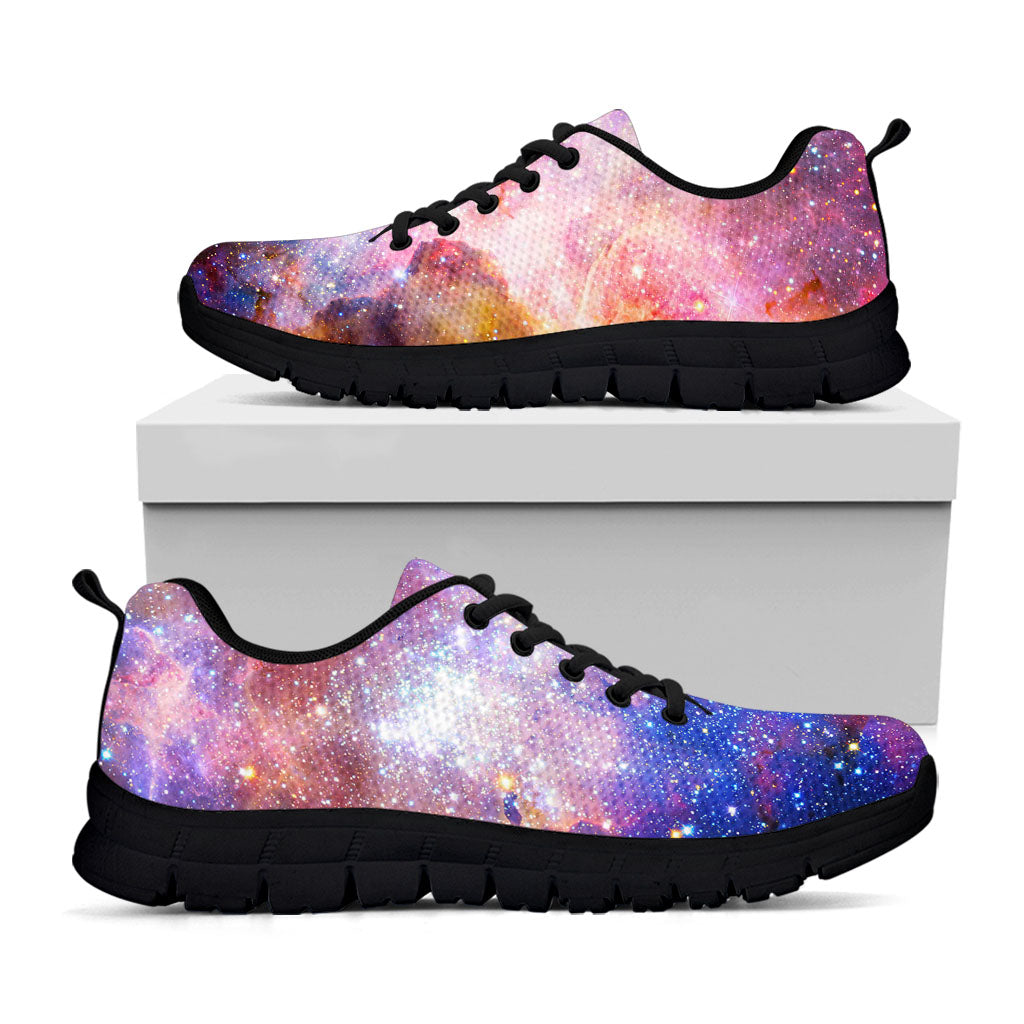 Light Stardust Galaxy Deep Space Print Black Running Shoes