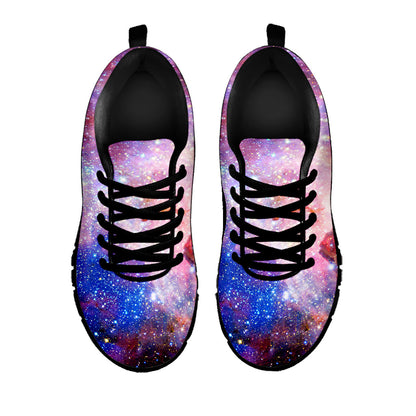 Light Stardust Galaxy Deep Space Print Black Running Shoes