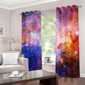 Light Stardust Galaxy Deep Space Print Dimout Grommet Curtains