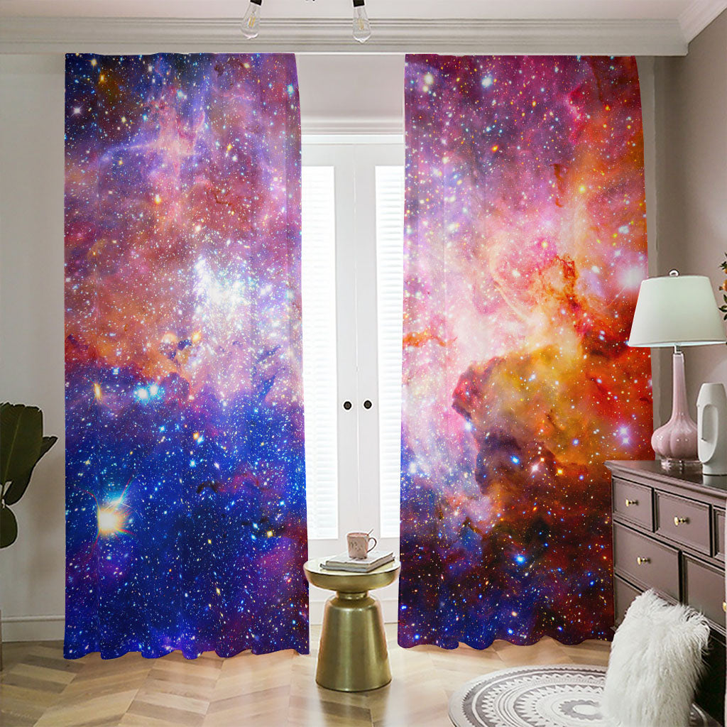 Light Stardust Galaxy Deep Space Print Blackout Pencil Pleat Curtains