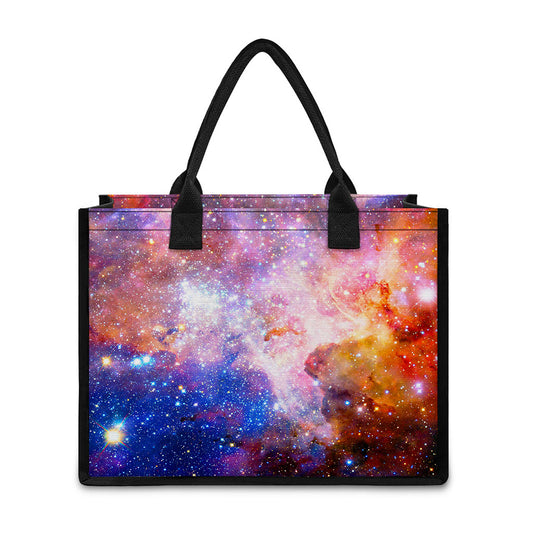 Light Stardust Galaxy Deep Space Print Canvas Tote Bag
