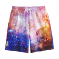 Light Stardust Galaxy Deep Space Print Cotton Shorts
