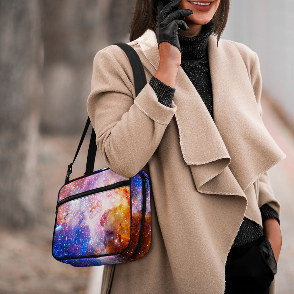 Light Stardust Galaxy Deep Space Print Double Strap Bible Bag