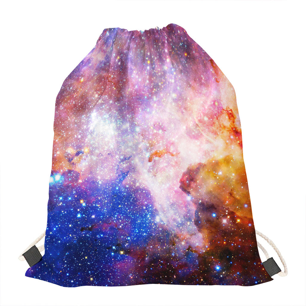 Light Stardust Galaxy Deep Space Print Drawstring Bag
