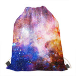 Light Stardust Galaxy Deep Space Print Drawstring Bag