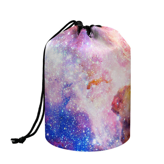 Light Stardust Galaxy Deep Space Print Drawstring Makeup Bag