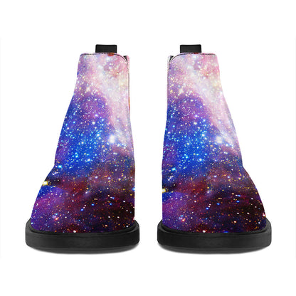 Light Stardust Galaxy Deep Space Print Flat Ankle Boots