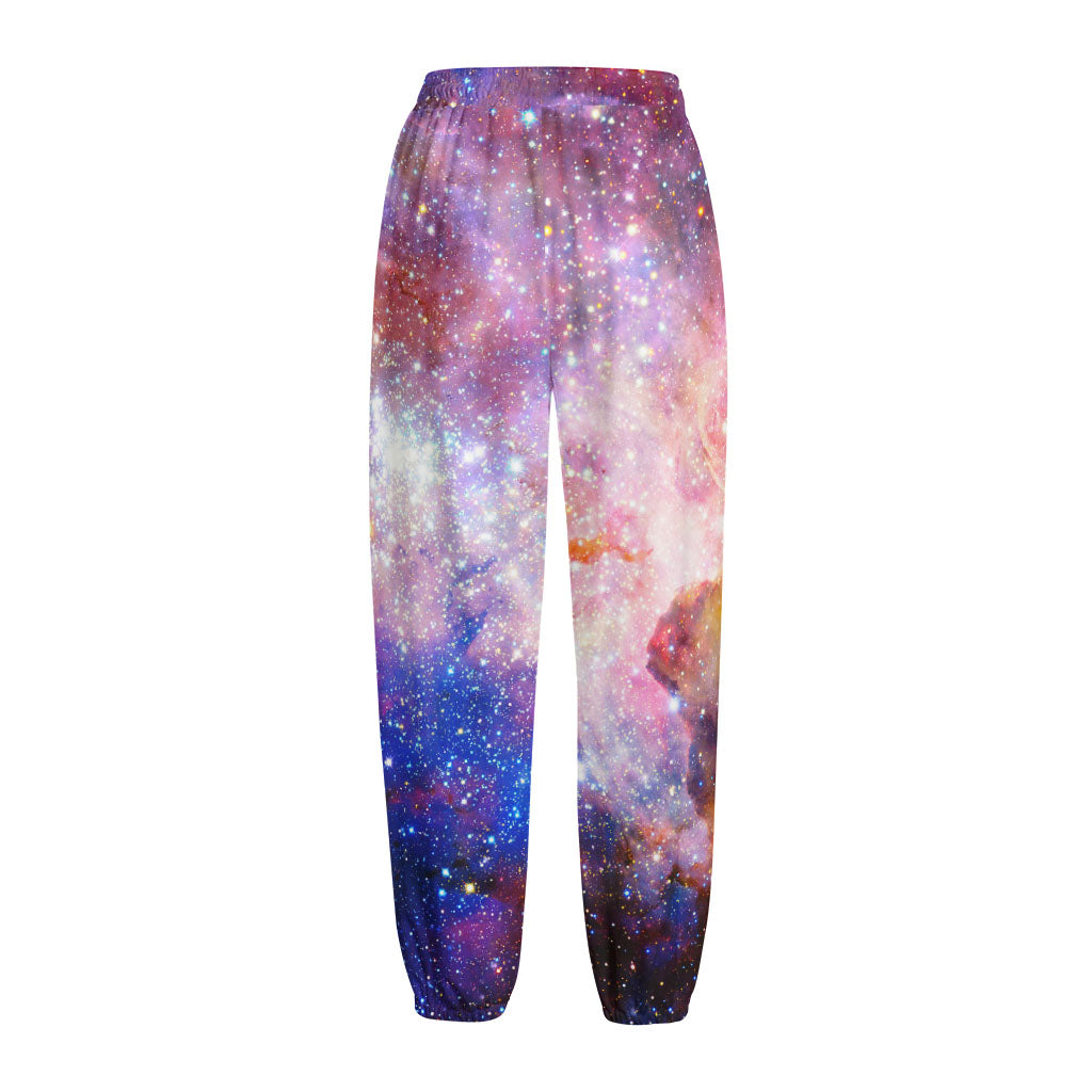 Light Stardust Galaxy Deep Space Print Fleece Lined Knit Pants