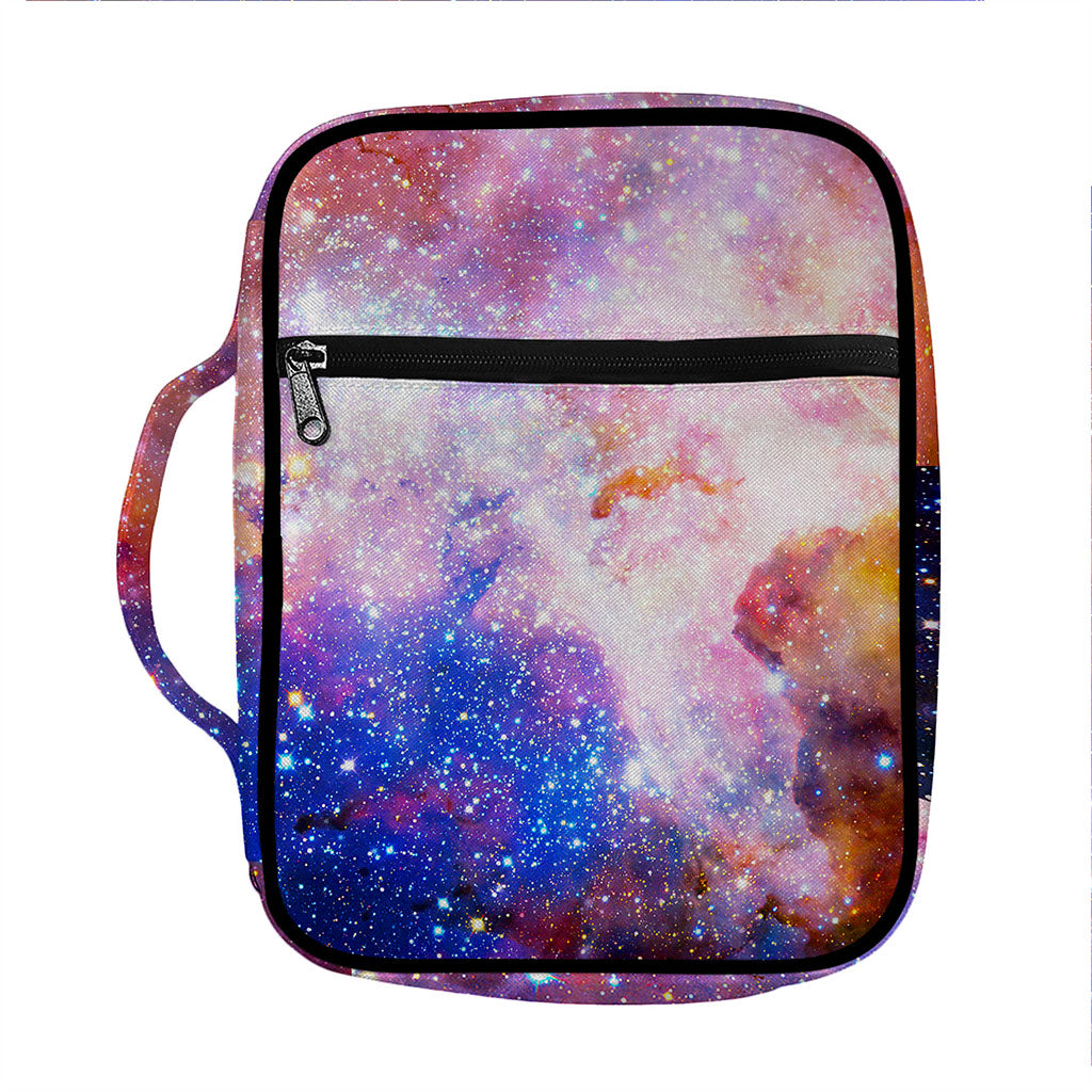 Light Stardust Galaxy Deep Space Print Front Pocket Bible Bag
