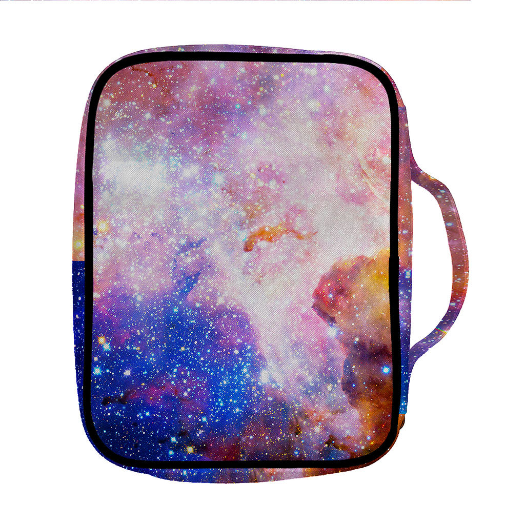 Light Stardust Galaxy Deep Space Print Front Pocket Bible Bag